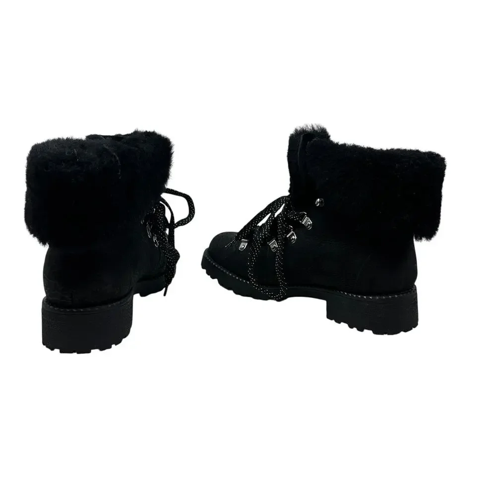 J. Crew Nordic Boots Black‎ Suede Winter Snow Boot Size 9